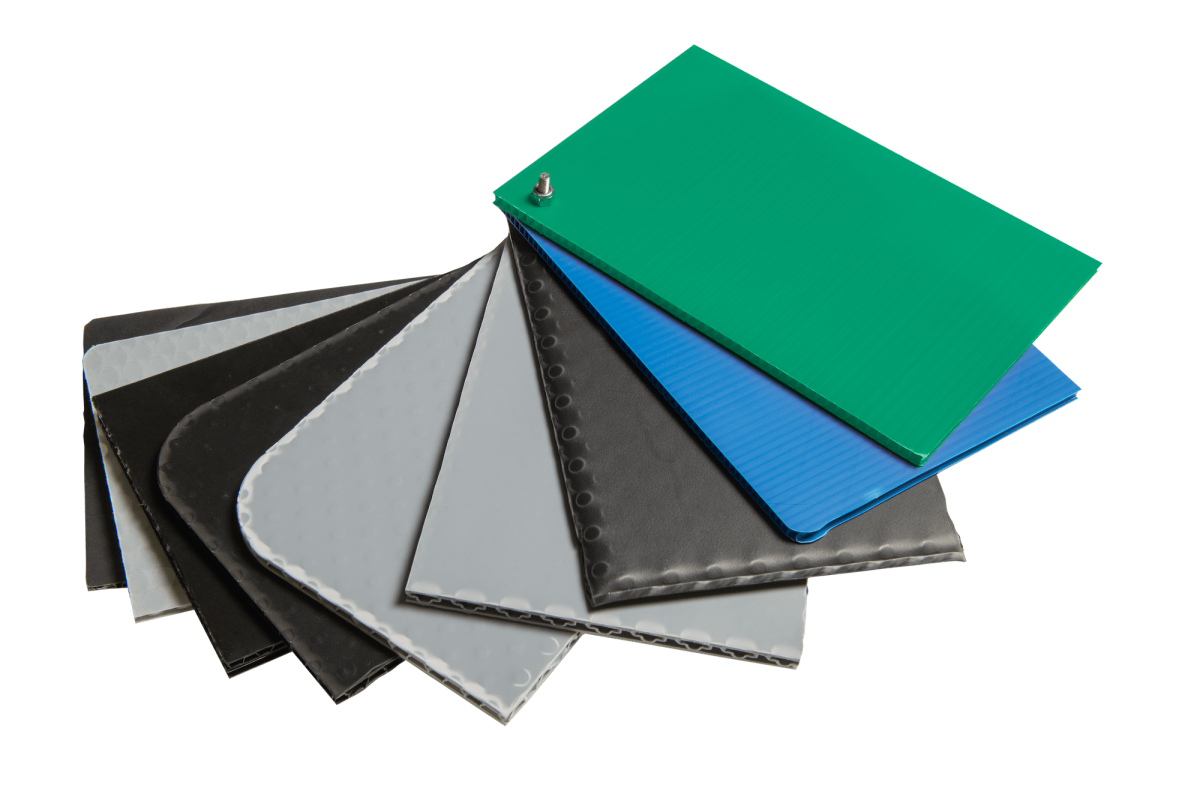 A range of colors and materials available for use in our PP plastic dividers