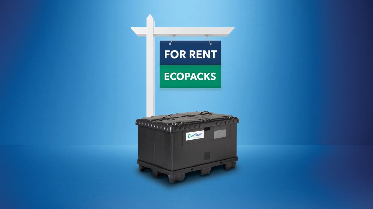 conTeyor&#039;s rentaleasing system - an ecopack with a &quot;For rent&quot; sign