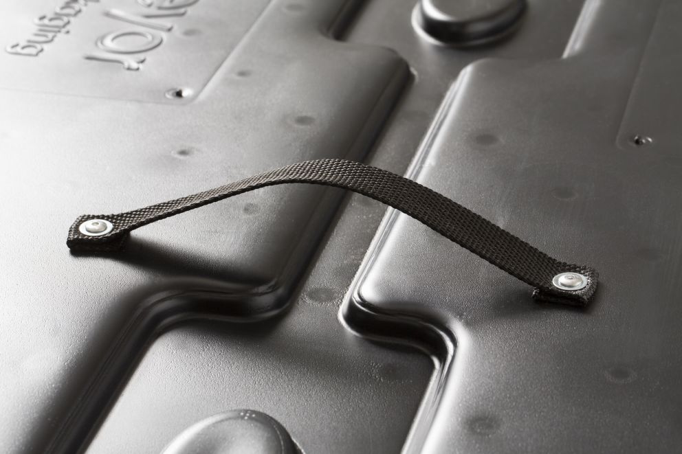 A close-up of handles on a black Ecopack Classic