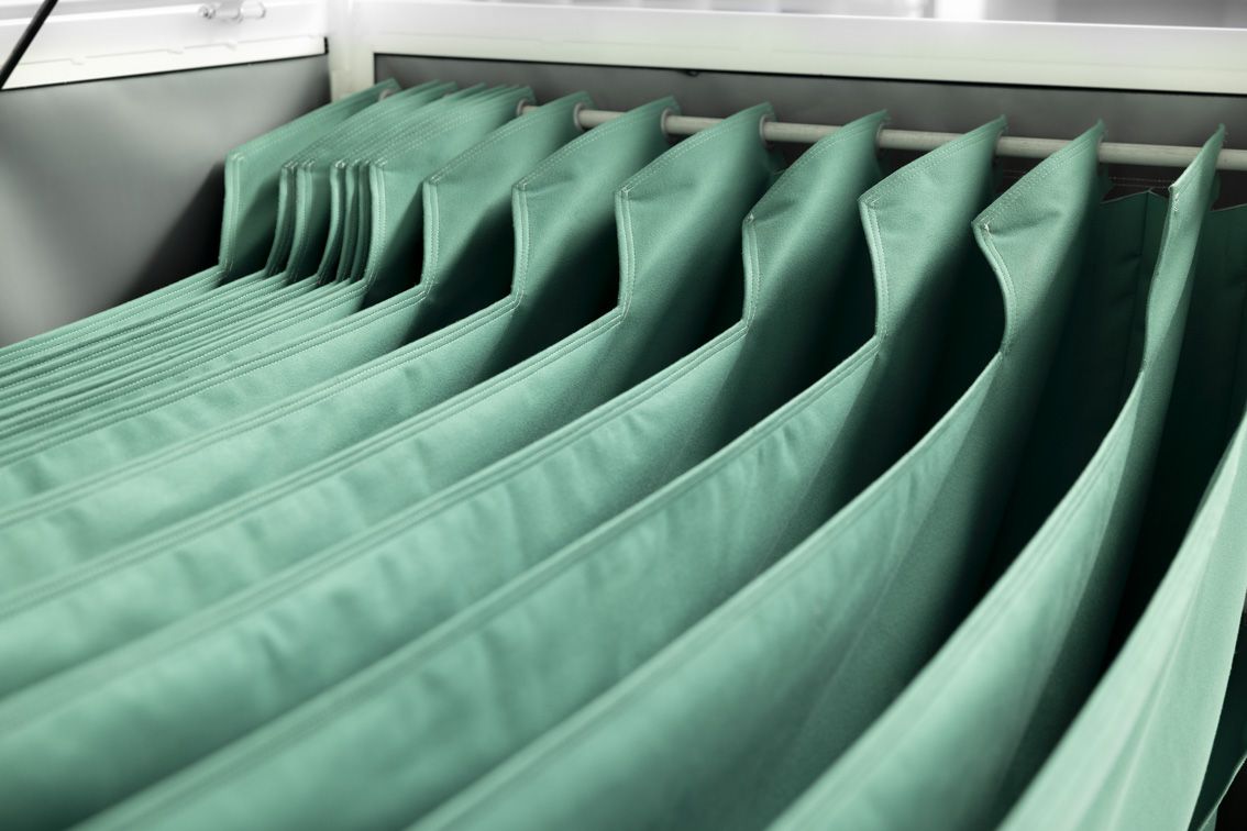 Green textile custom dunnage inserts