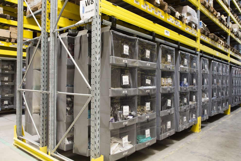 A Storeganizer&#039;s installation for H.Essers in a large warehouse with yelllow accents